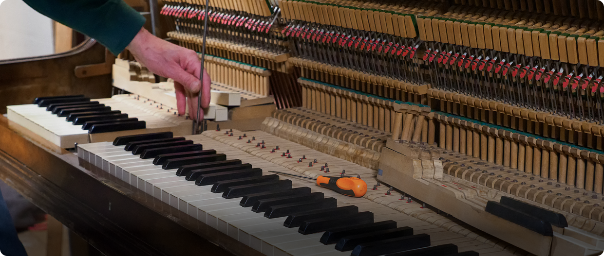 Piano tuning in progress